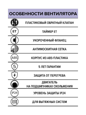 Вентилятор накладной REST D100 сетка обр.клапан ET ERA