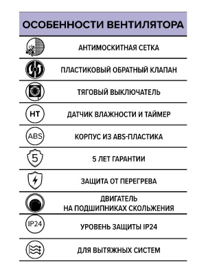 Вентилятор накладной NEO D100 сетка обр.клапан HT ERA