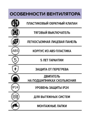 Вентилятор накладной WIND D120 обр.клапан тяг.выкл. ERA