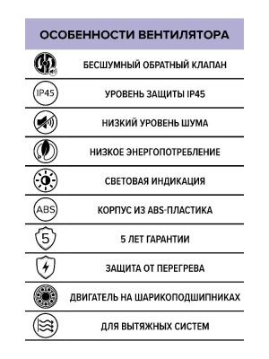 Вентилятор накладной AEON D100 обр.клапан DICITI